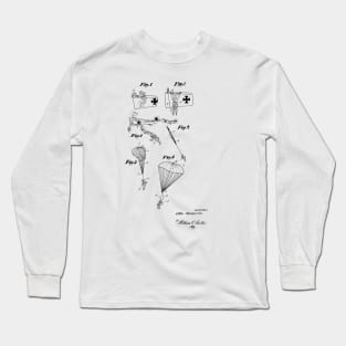 Parachute Vintage Patent Hand Drawing Long Sleeve T-Shirt